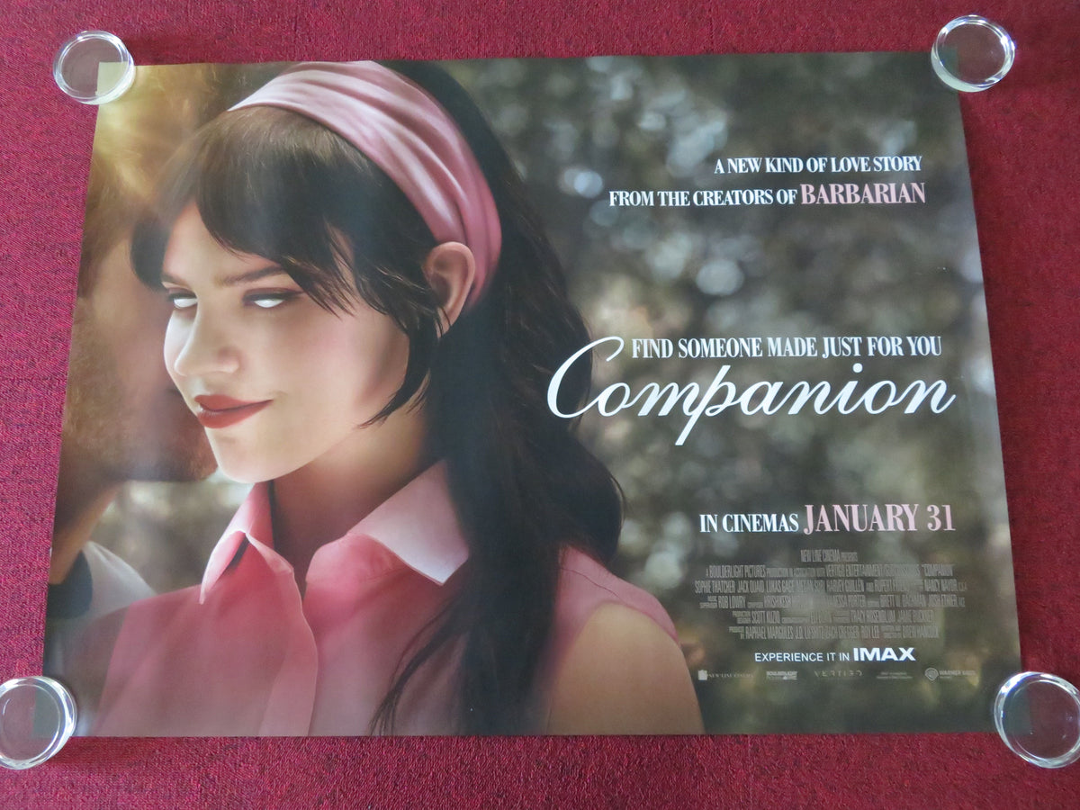Companion UK Quad Rolled Poster Sophie Thatcher Jack Quaid Lukas Gage 2025