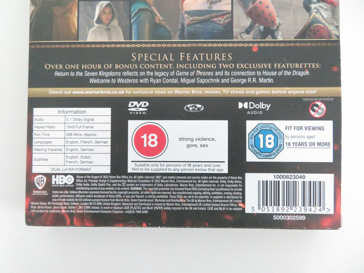House of the Dragon (DVD) Matt Smith Emma D'Arcy 2022 Region 2