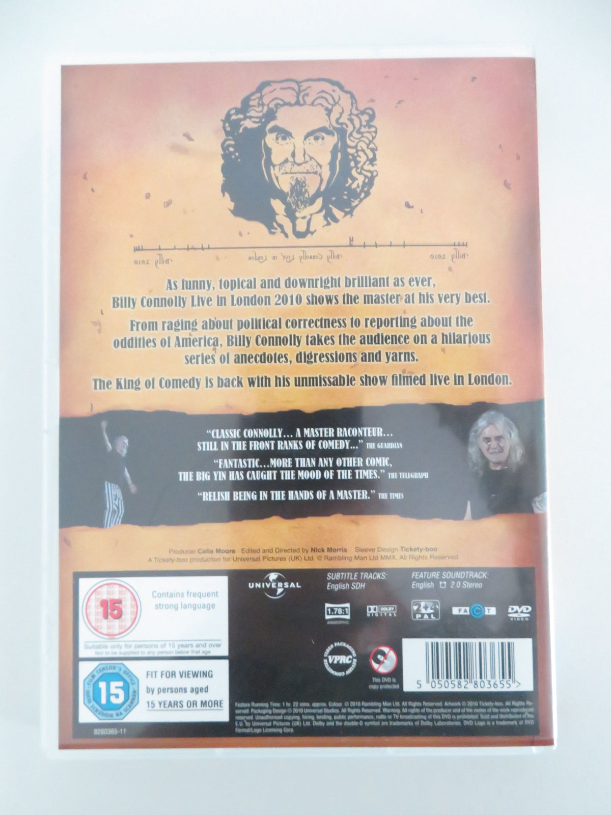 Billy Connolly: Live in London 2010 (DVD) Billy Connolly 2010 Region 2 + 4