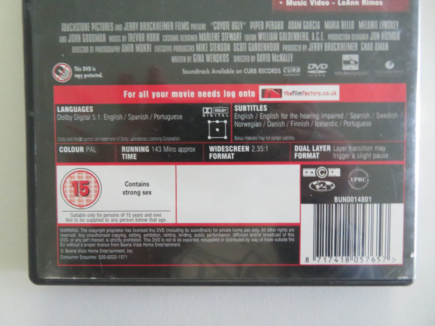 Coyote Ugly - The Extended Cut (DVD) Tyra Banks LeAnn Rimes 2000 Region 2