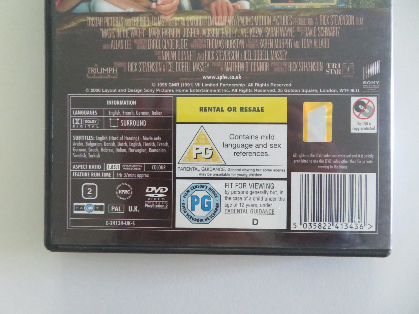 Magic in the Water (DVD) Mark Harmon 1995 Region 2