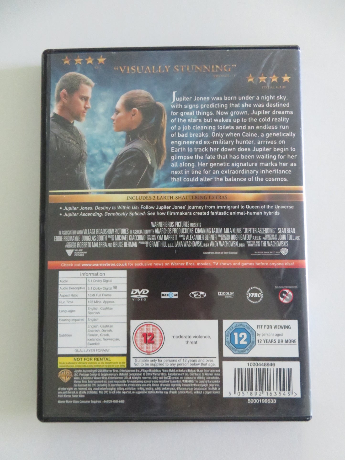 Jupiter Ascending (DVD) Channing Tatum Mila Kunis 2015 Region 2