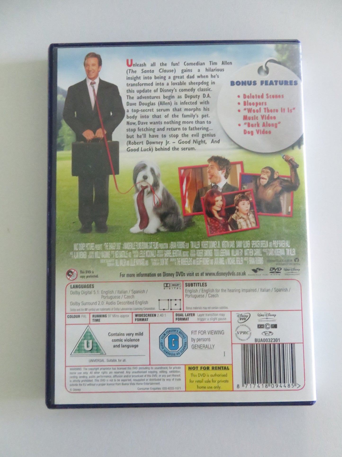 The Shaggy Dog (DVD) Disney Tim Allen Kristin Davis 2006 Region 2