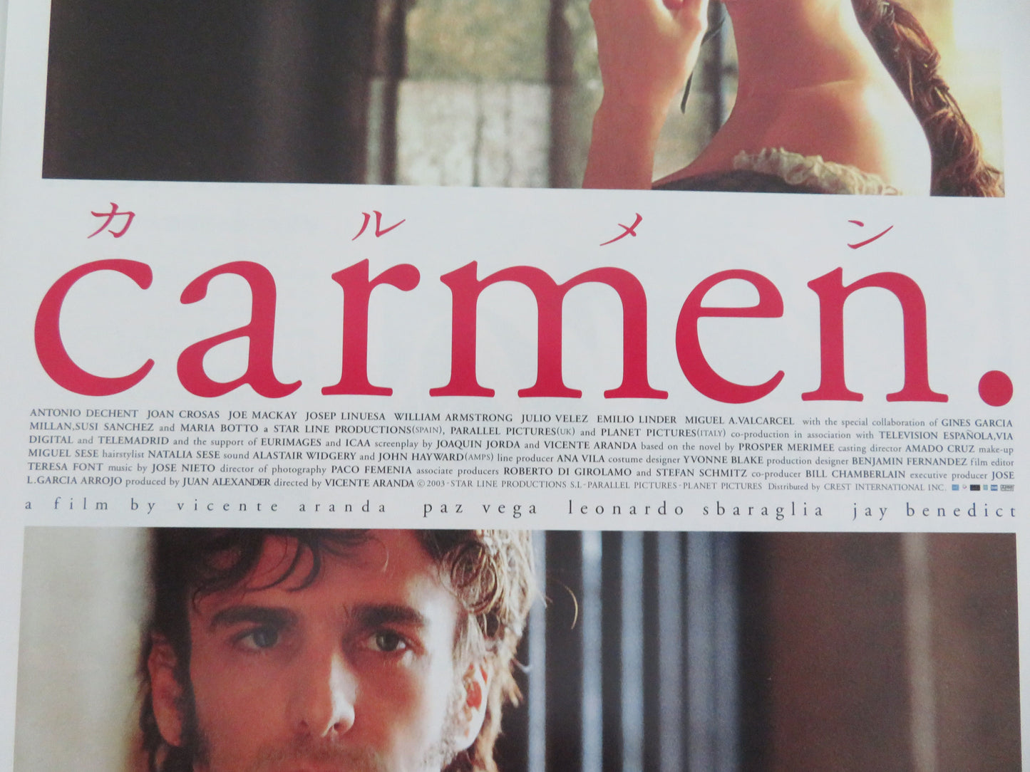 Carmen Japanese Chirashi (B5) Poster Paz Vega Leonardo Sbaraglia 2003