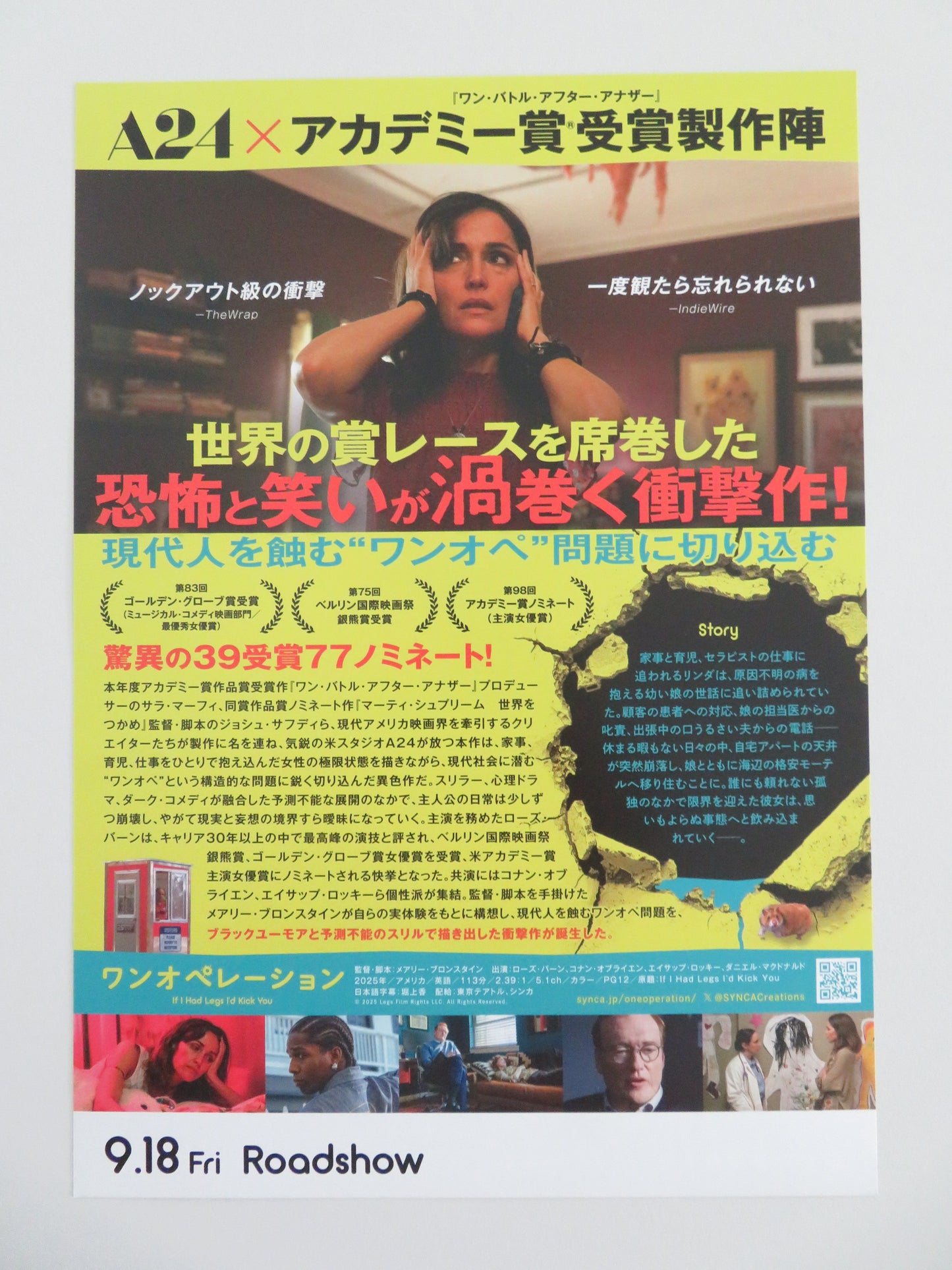 If I Had Legs I'd Kick You Japanese Chirashi (B5) Poster Rose Byrne O'Brien 2025