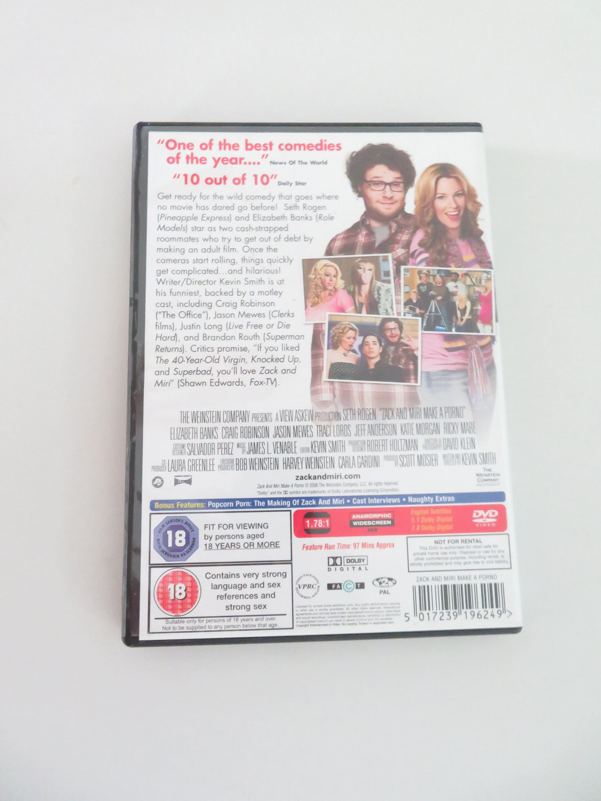 Zack and Miri Make a Porno (DVD) Seth Rogen Elizabeth Banks 2008 Region 2