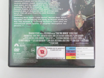 Star Trek: Nemesis (DVD) Patrick Stewart Jonathan Frakes 2002 Region 2