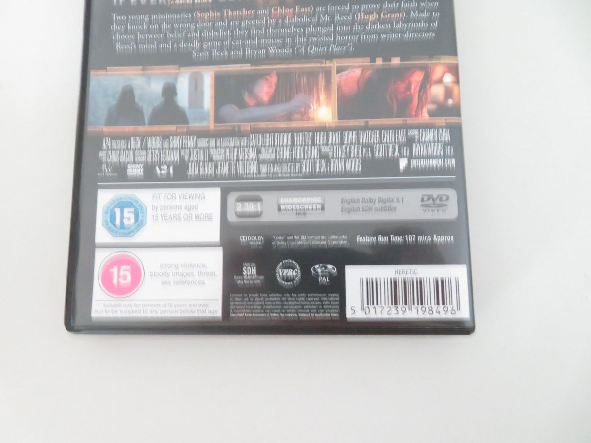 Heretic (DVD) Hugh Grant Sophie Thatcher Chloe East 2024 Region 2