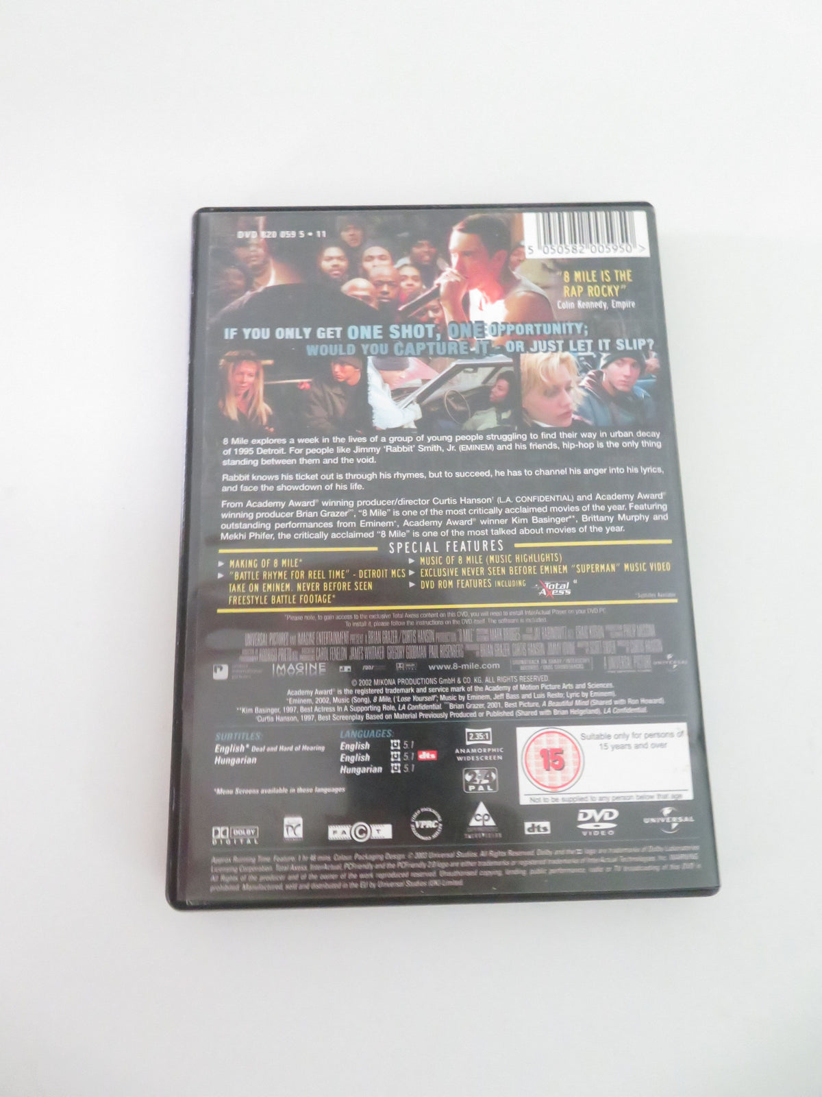 8 Mile - C (DVD) Eminem Brittany Murphy Kim Basinger 2002 Region 2,4