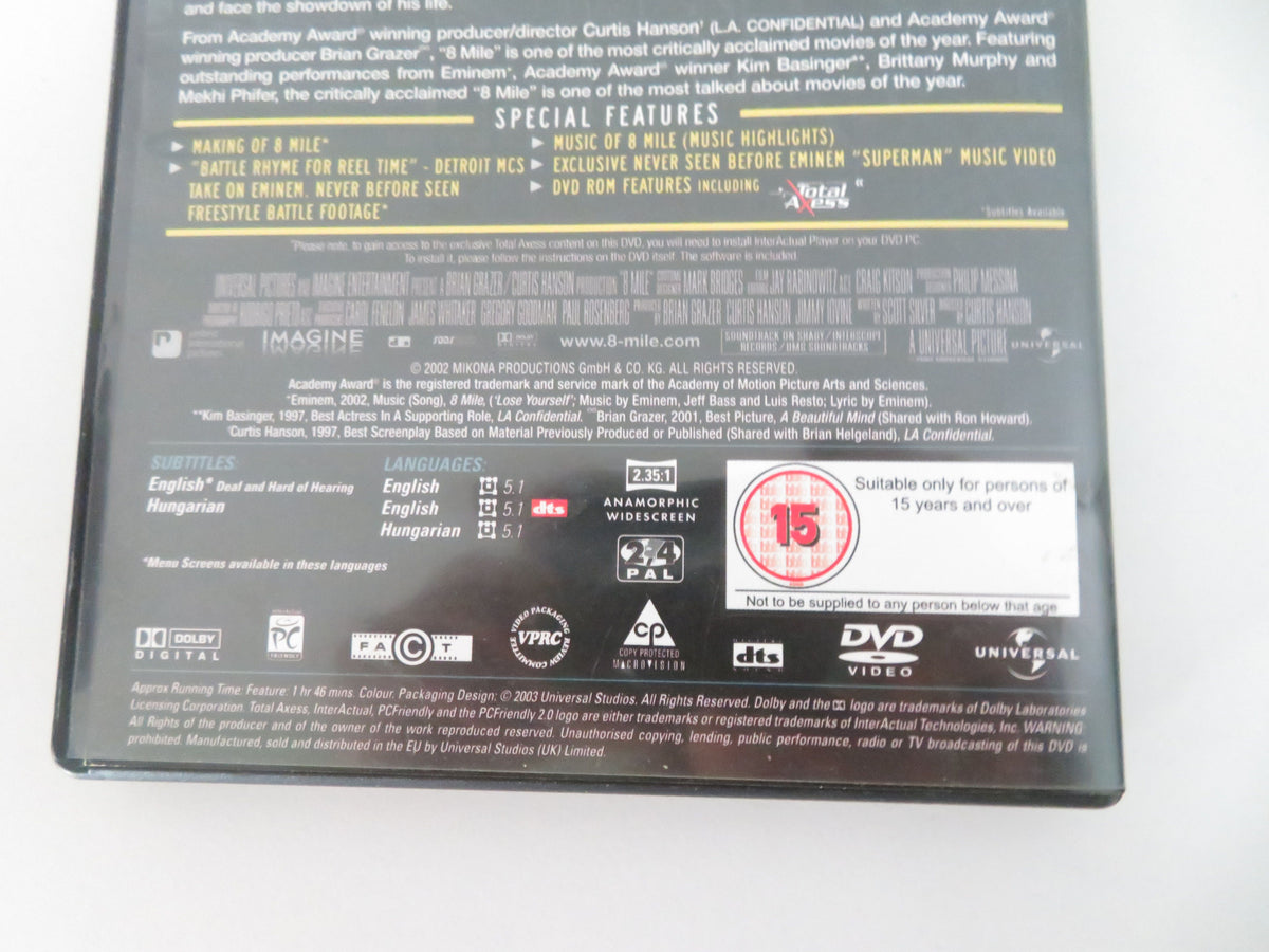 8 Mile - C (DVD) Eminem Brittany Murphy Kim Basinger 2002 Region 2,4