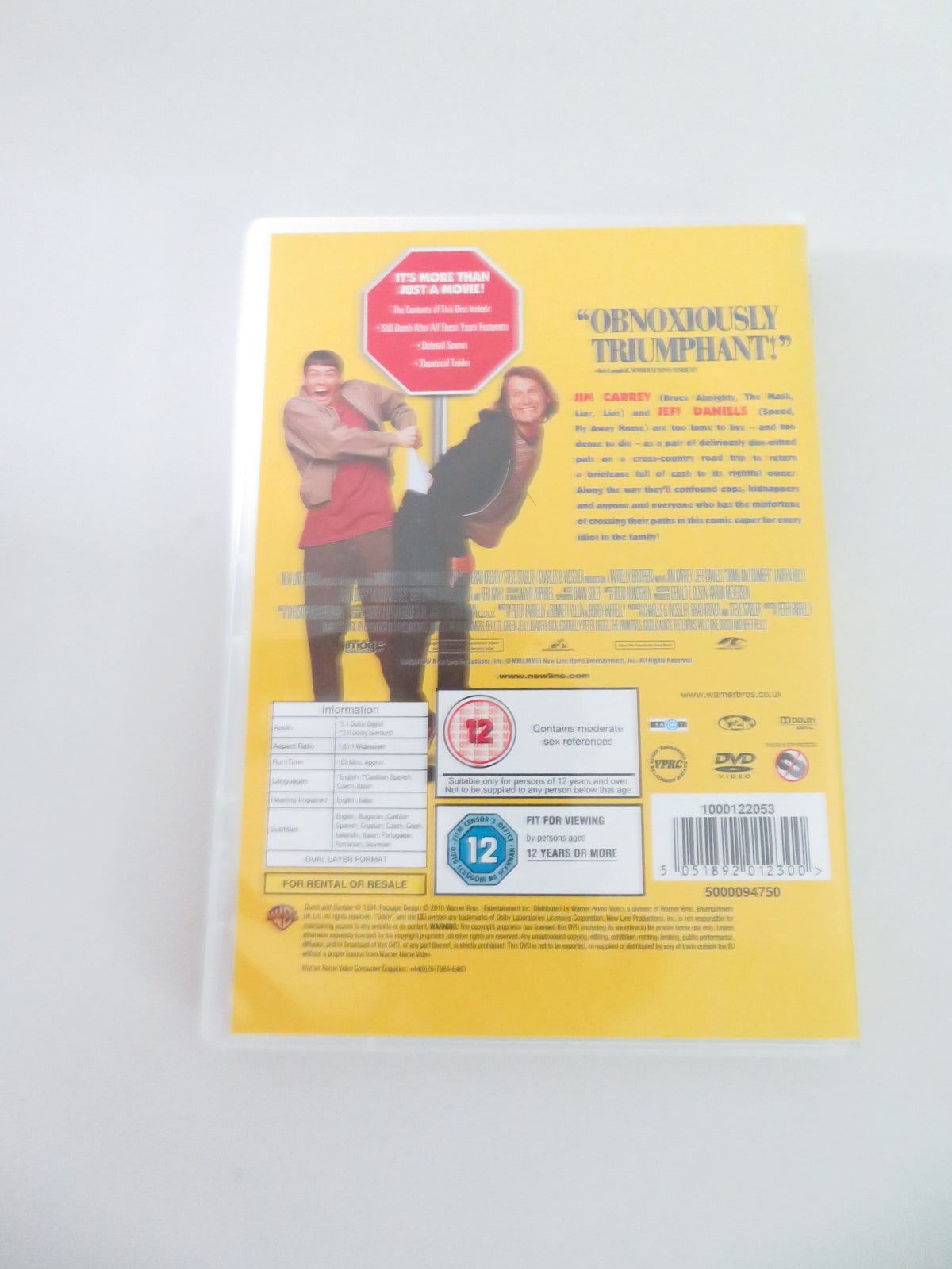 Dumb and Dumber - B (DVD) Jim Carrey Jeff Daniels Lauren Holly 1994 Region 2