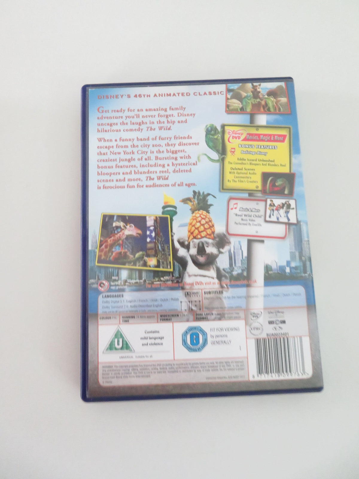 The Wild (DVD) Disney Kiefer Sutherland Jim Belushi Eddie Izzard 2006 Region 2