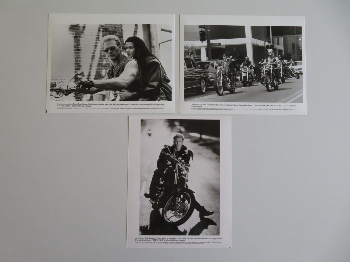 Stone Cold Movie Still Photo Lot Of 3 Brian Bosworth Lance Henriksen 1991