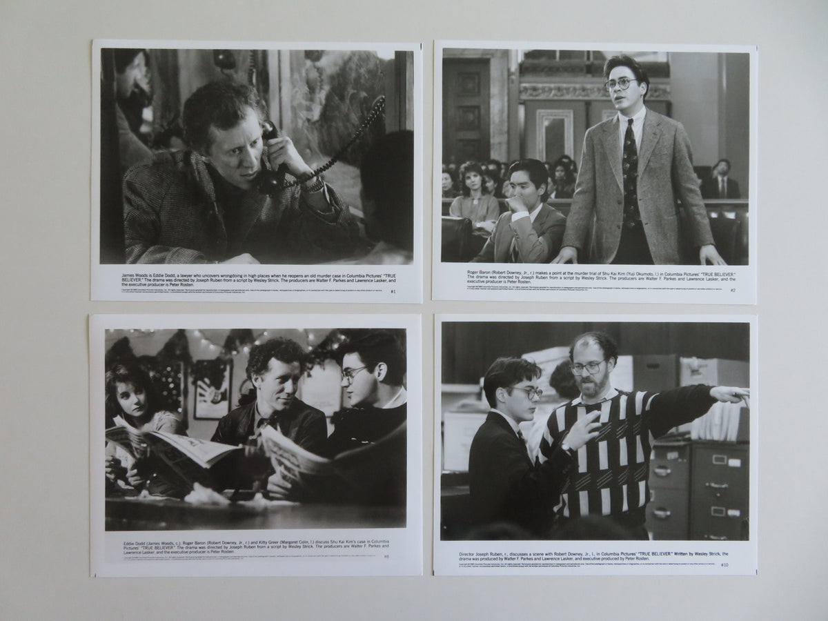 True Believer Movie Still Photo Lot Of 4 James Woods Robert Downey Jr. 1988