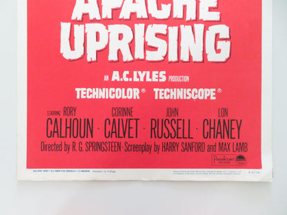 Apache Uprising US Insert Poster Rory Calhoun Corinne Calvet 1966