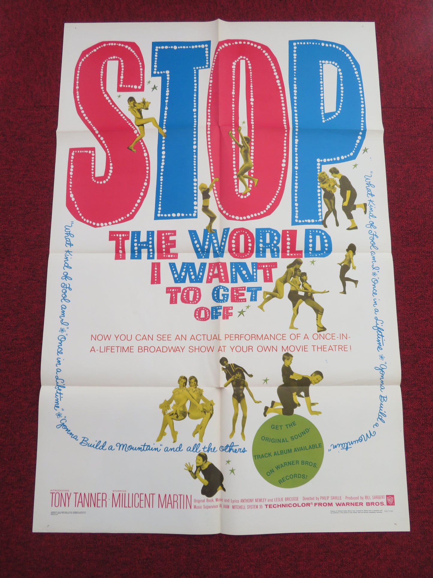 Stop the World: I Want to Get Off Folded US One Sheet Poster Tanner 1966