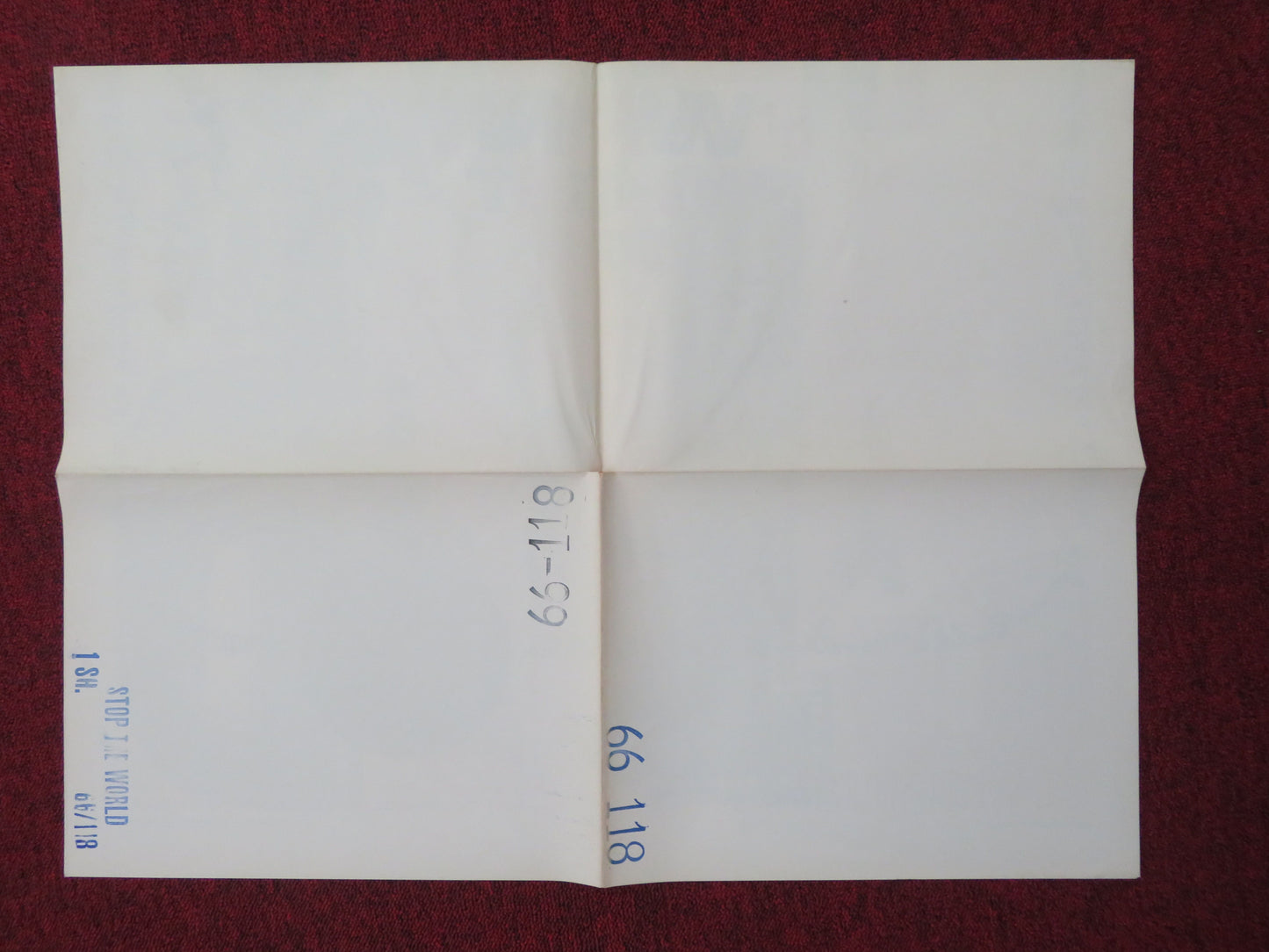 Stop the World: I Want to Get Off Folded US One Sheet Poster Tanner 1966