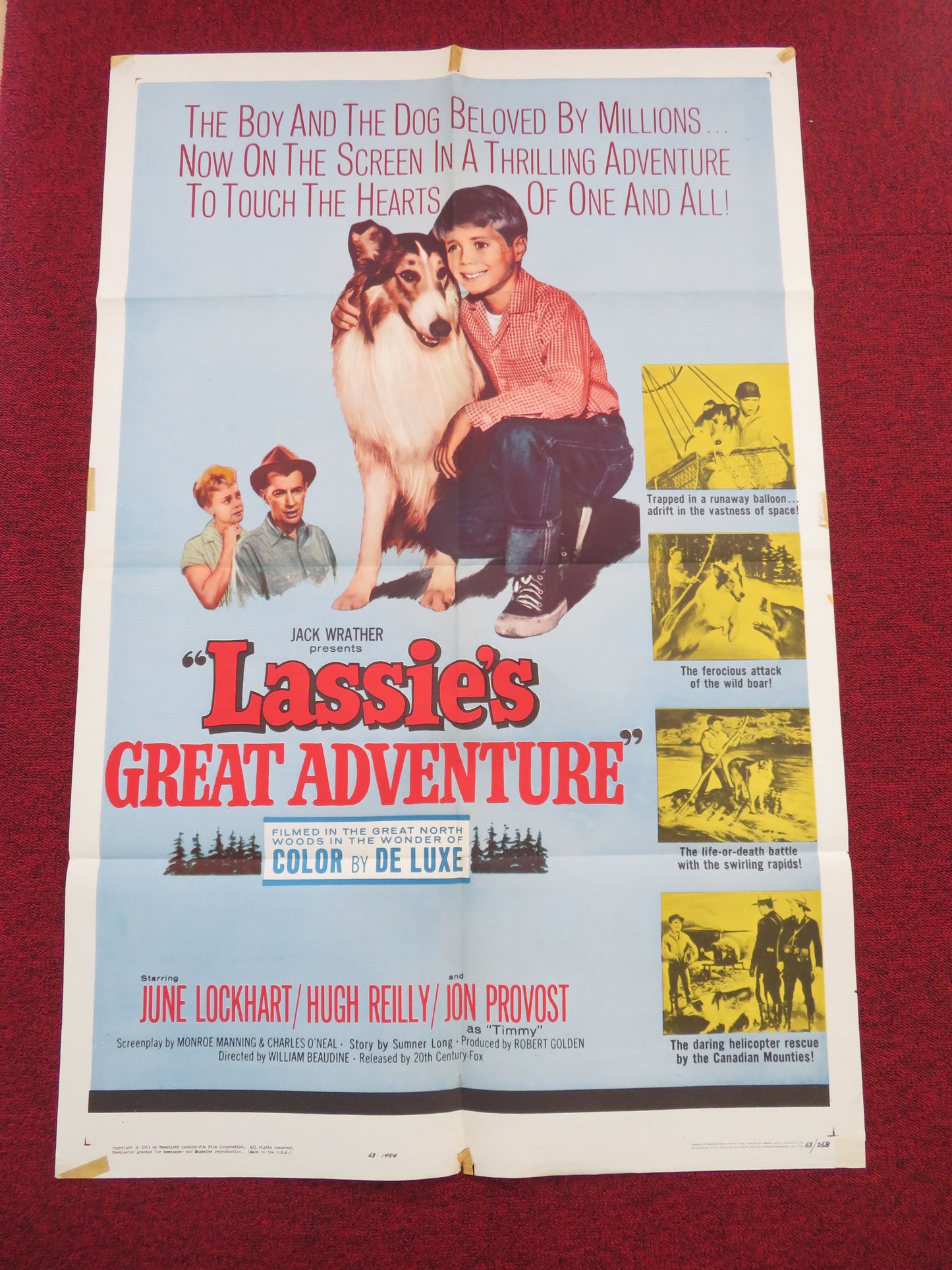 Lassie's Great Adventure Folded US One Sheet Poster June Lockhart 1963