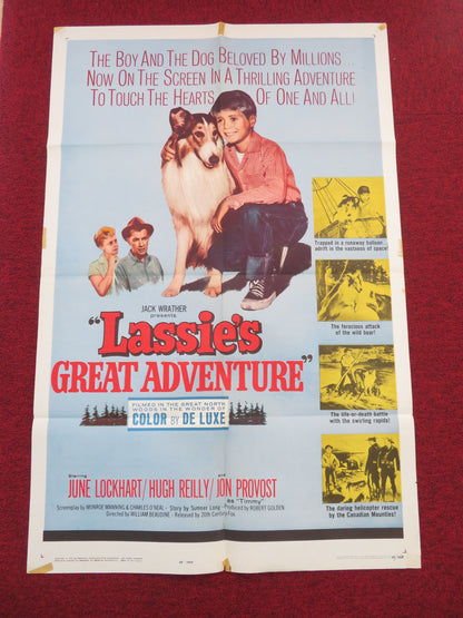 Lassie's Great Adventure Folded US One Sheet Poster June Lockhart 1963