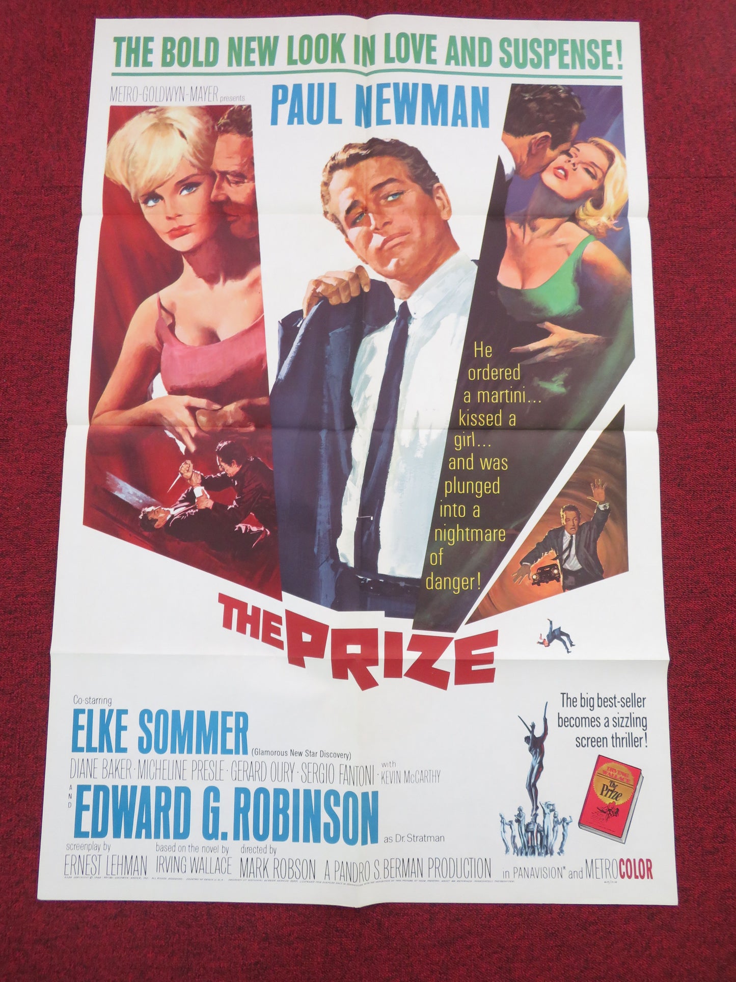 The Prize Folded US One Sheet Poster Paul Newman Elke Sommer 1963