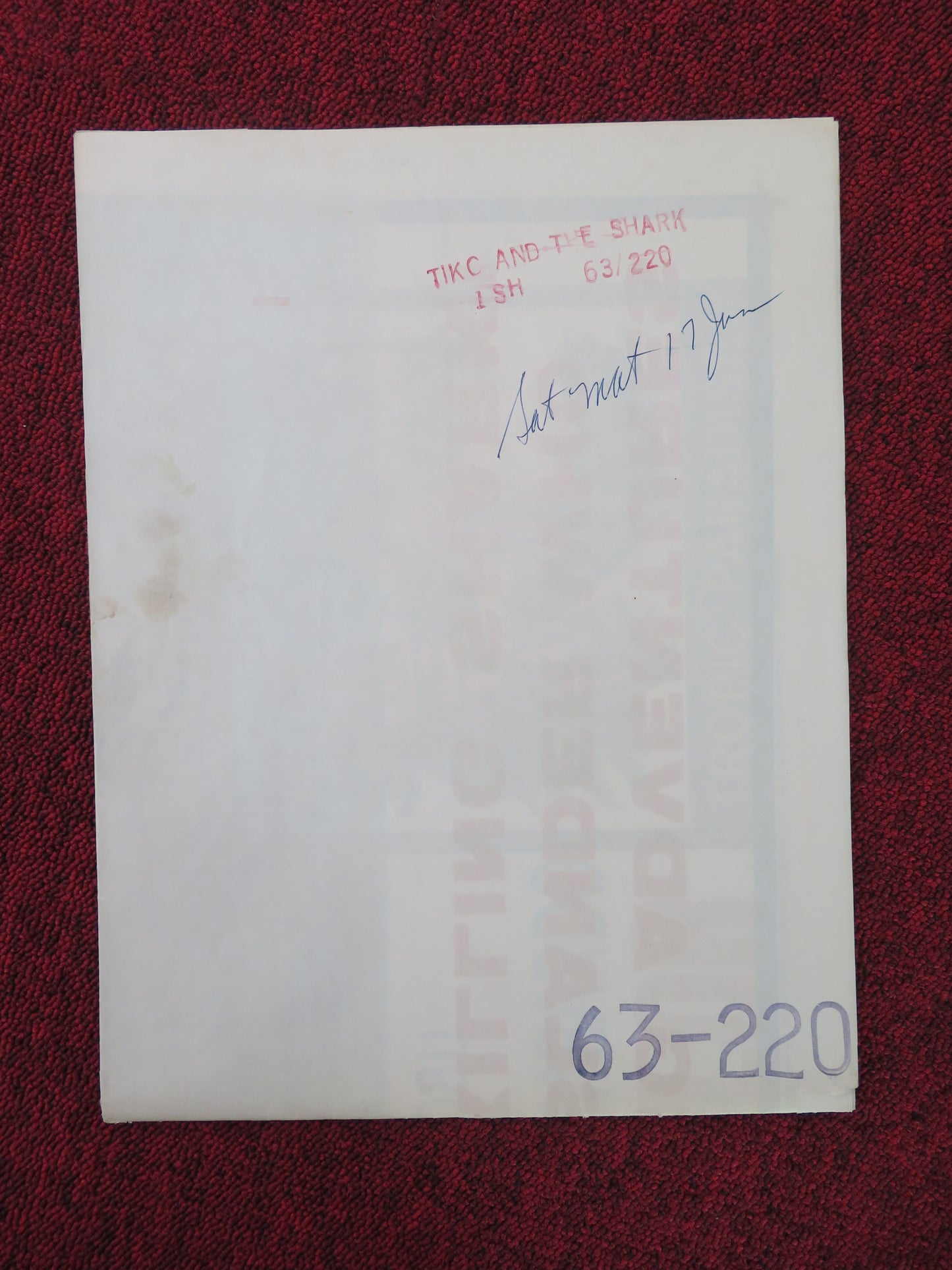 Tiko and the Shark Folded US One Sheet Poster Al Kauwe Among 1963