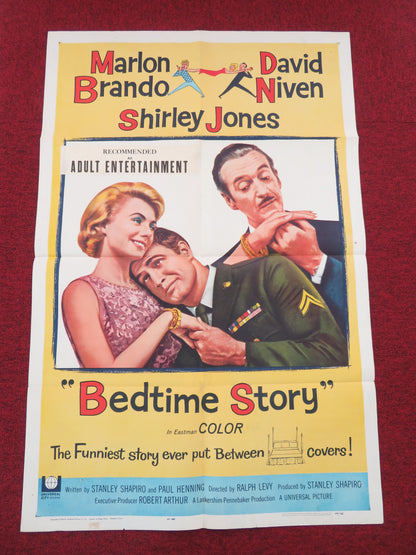 Bedtime Story Folded US One Sheet Poster Marlon Brando David Niven 1964