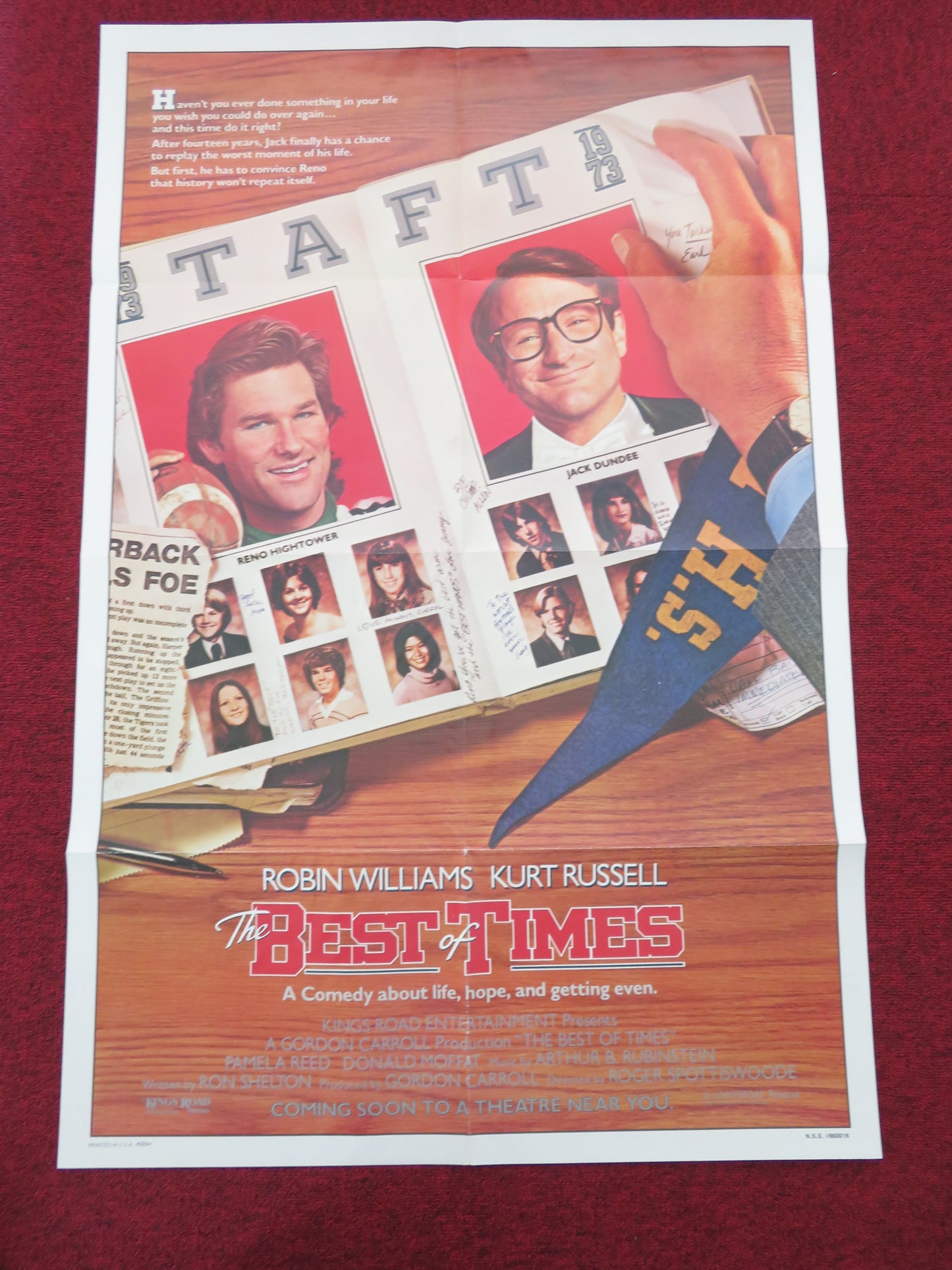 The Best of Times Folded US One Sheet Poster Robin Williams Kurt Russell 1986