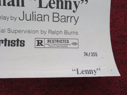 Lenny Folded US One Sheet Poster Dustin Hoffman Valerie Perrine 1974