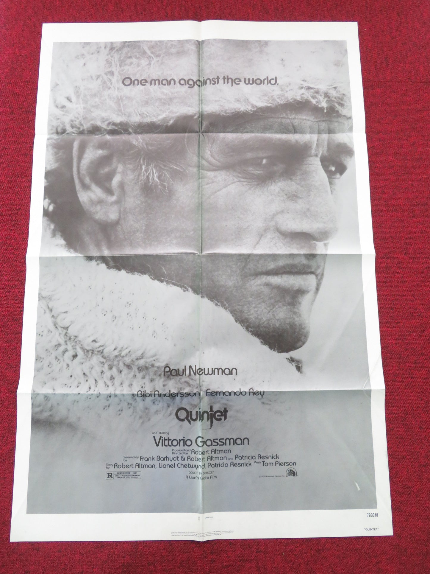 Quintet Folded US One Sheet Poster Paul Newman Vittorio Gassman 1979
