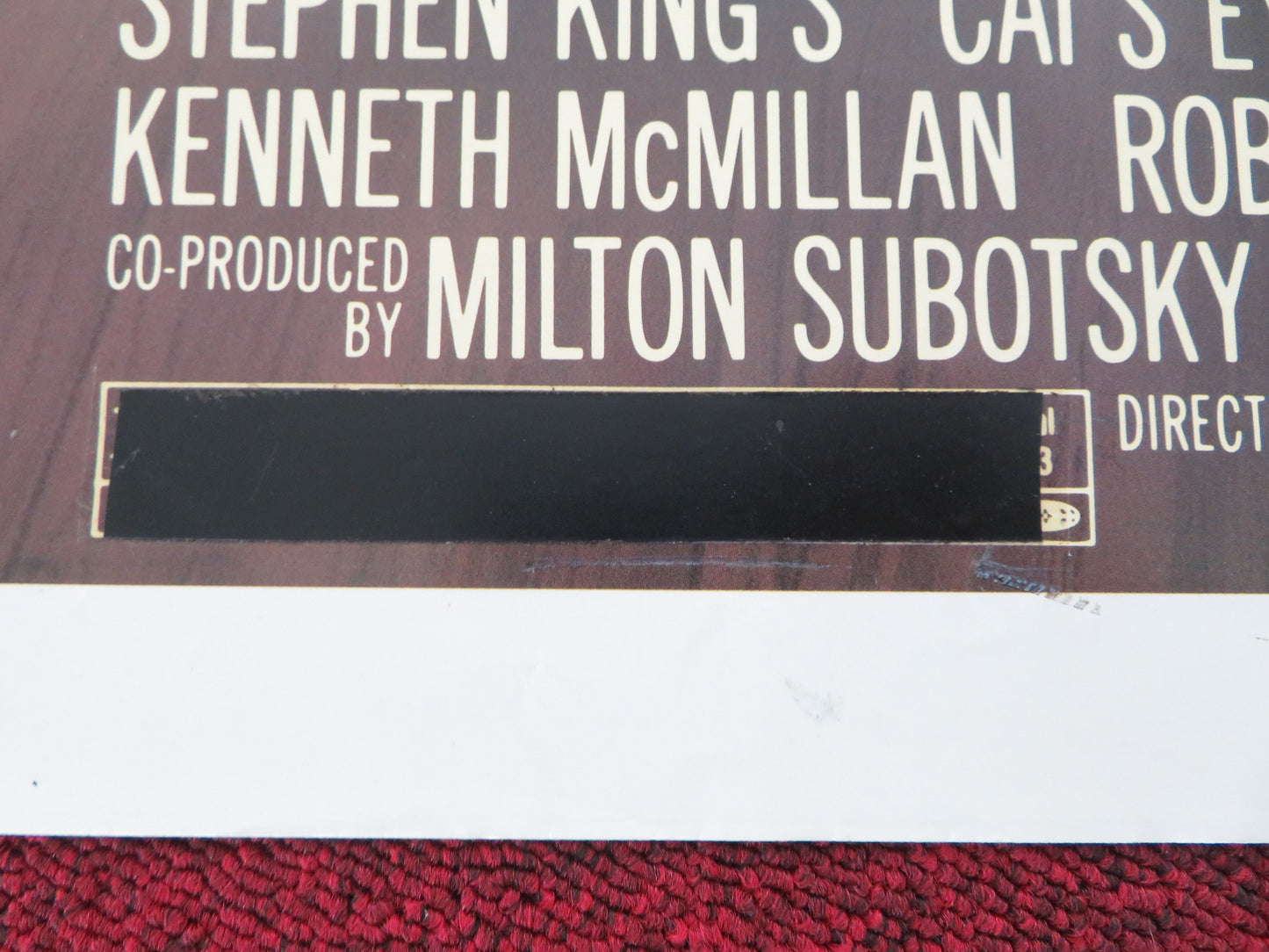 Cat's Eye Folded US One Sheet Poster Stephen King Barrymore 1985