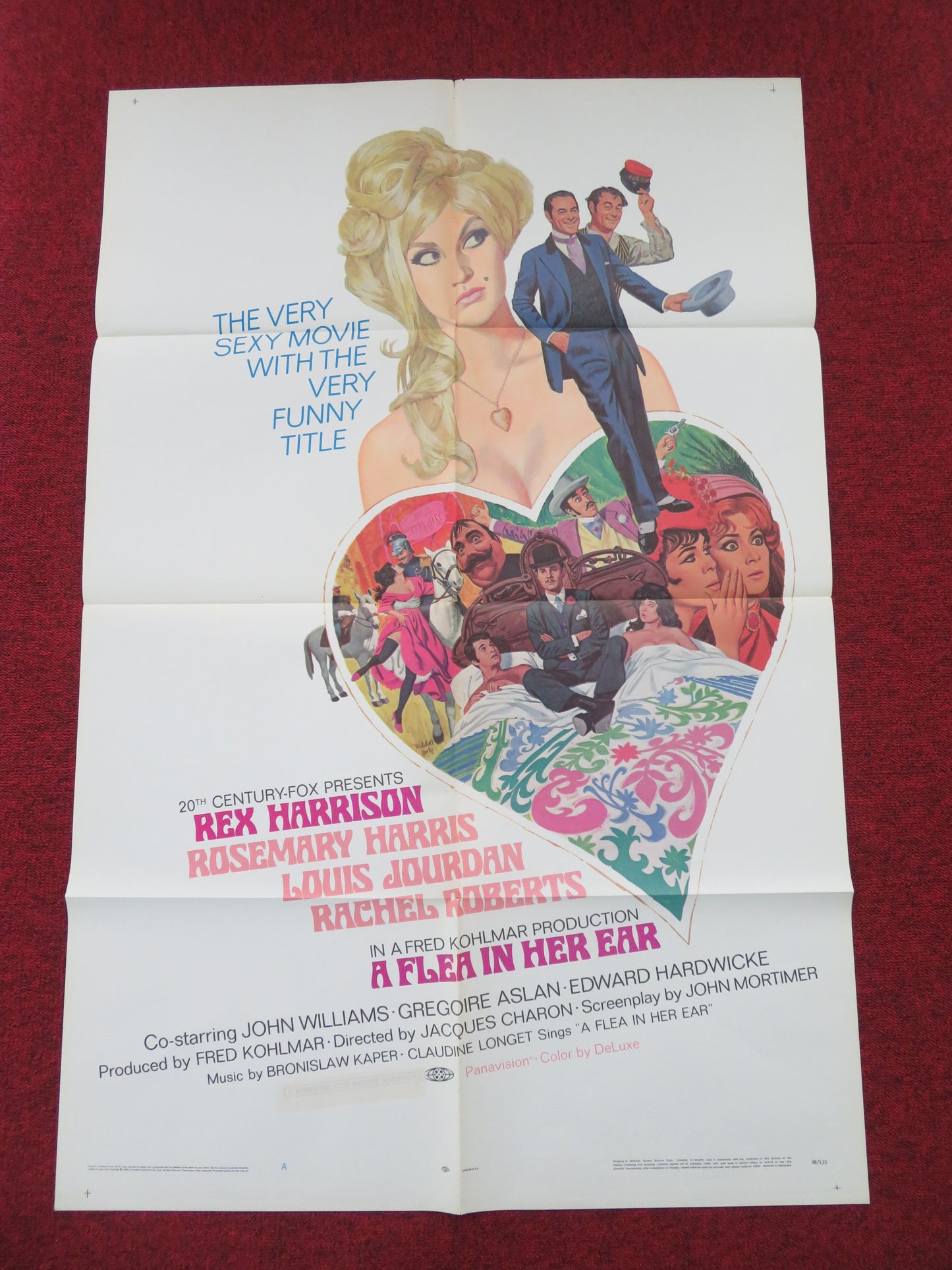A Flea in Her Ear Folded US One Sheet Poster Rex Harrison Harris 1968