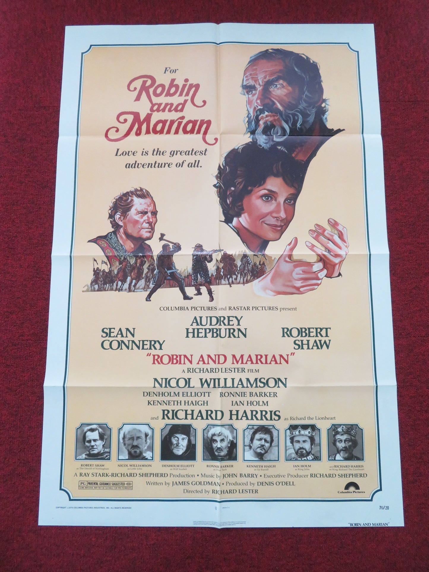 Robin and Marian Folded US One Sheet Poster Connery Audrey Hepburn 1976