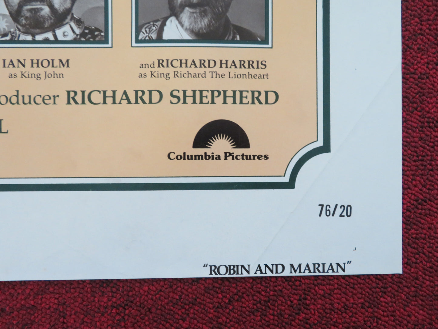 Robin and Marian Folded US One Sheet Poster Connery Audrey Hepburn 1976