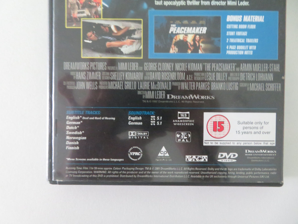 The Peacemaker (DVD) George Clooney Nicole Kidman Marcel Lures 1997 Region 2,4