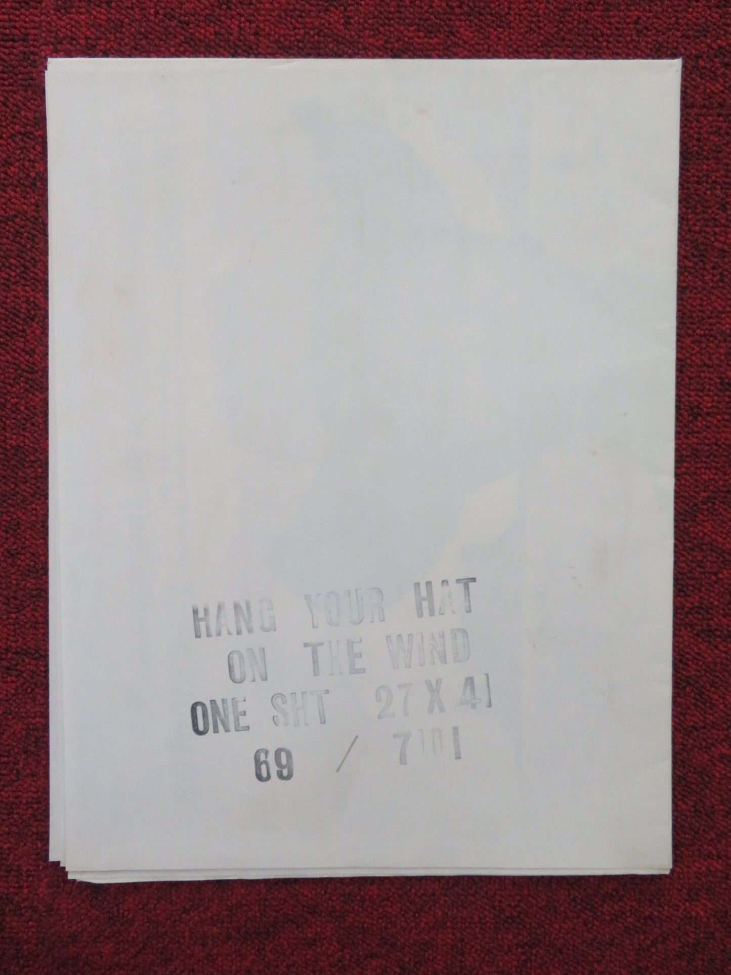 Hang Your Hat on the Wind Folded US One Sheet Poster Disney Natoli 1969