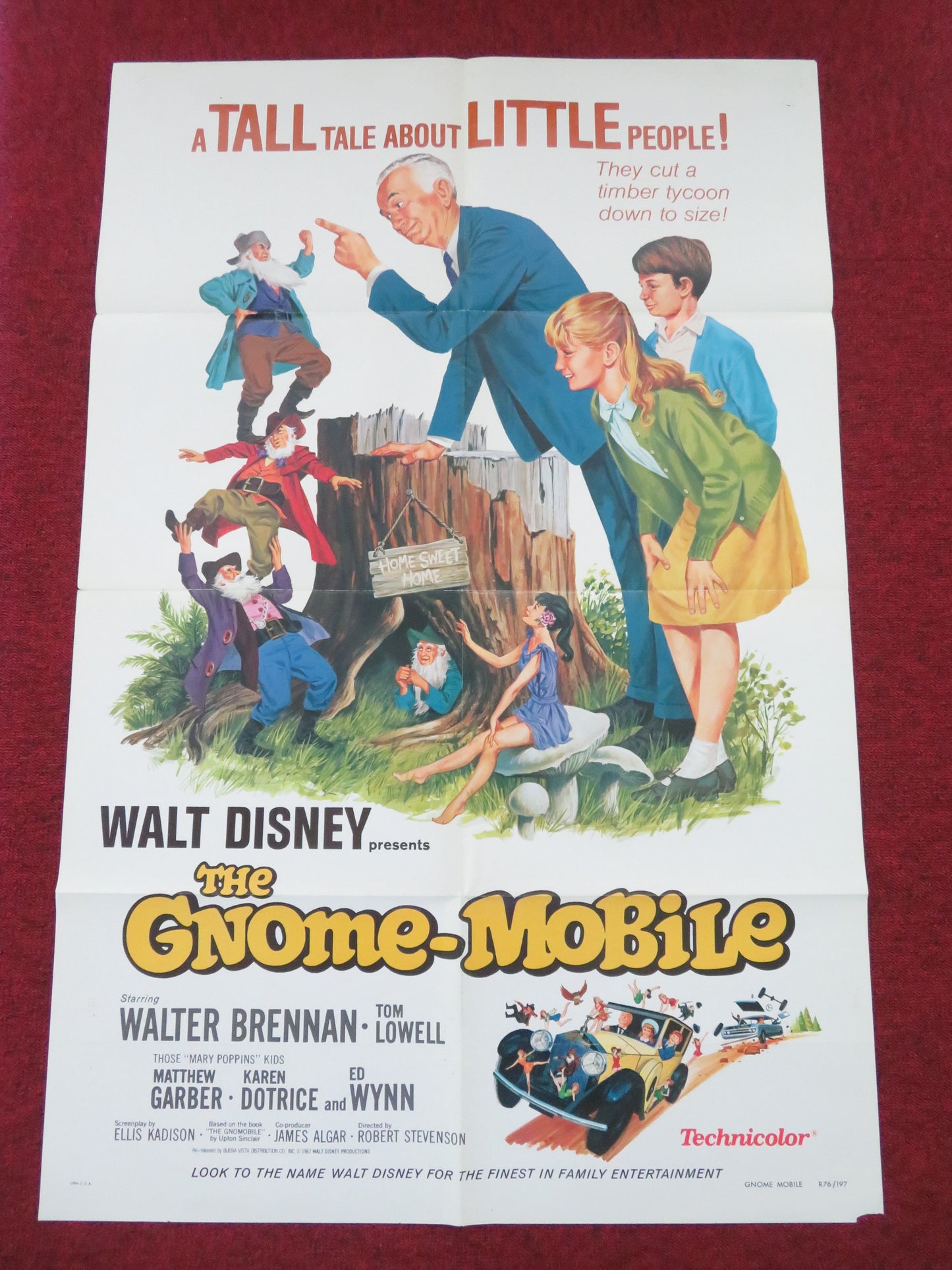 The Gnome Mobile Folded US One Sheet Poster Disney Brennan R1976