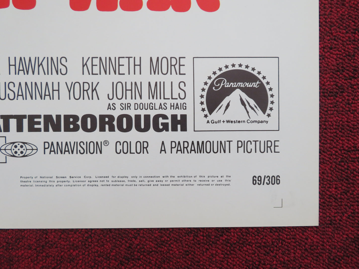 Oh! What a Lovely War Folded US One Sheet Poster Wendy Allnutt 1969