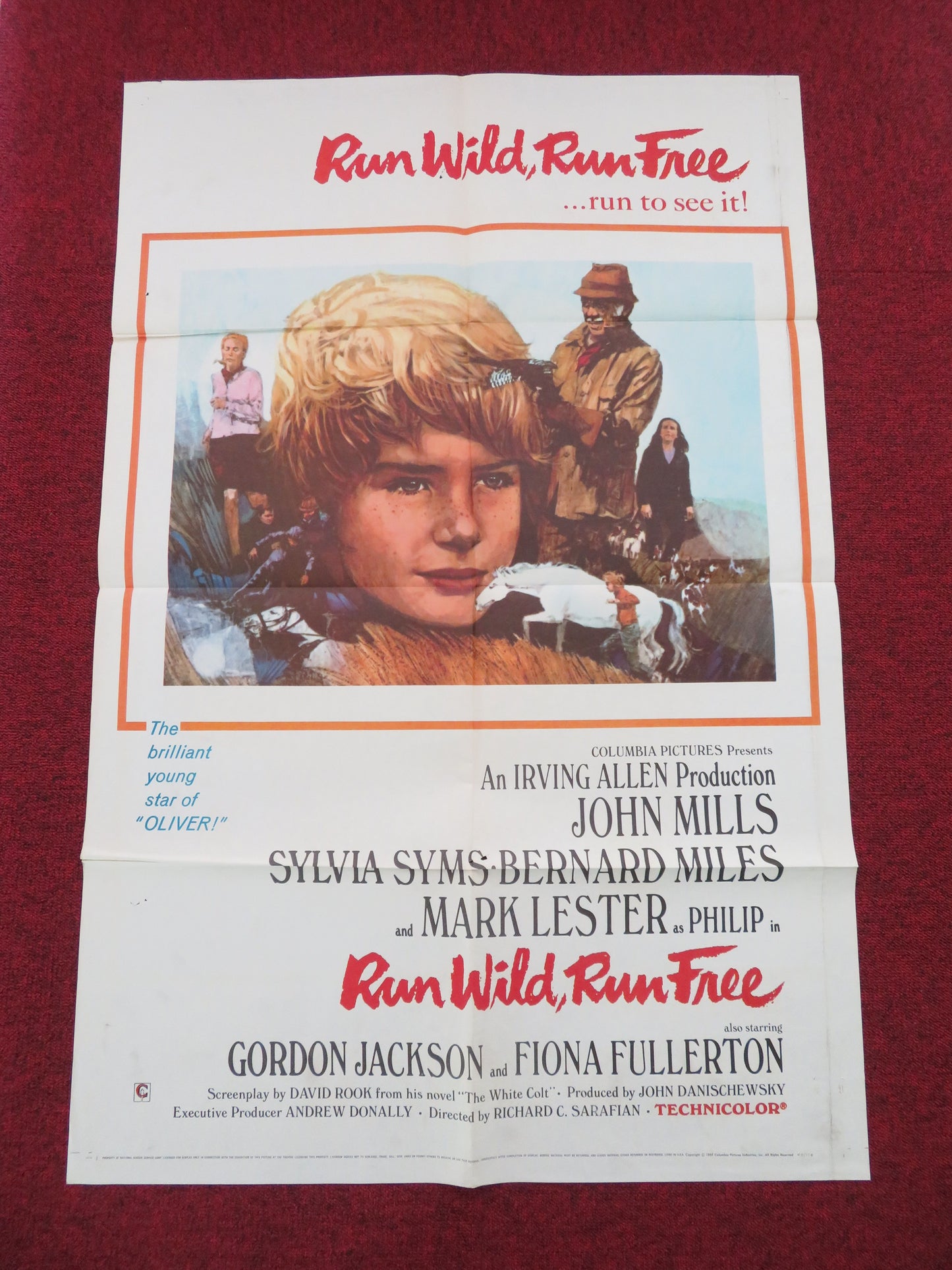 Run Wild, Run Free- b Folded US One Sheet Poster John Mills Gordon Jackson 1969