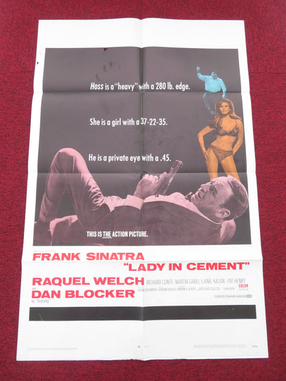 Lady in Cement Folded US One Sheet Poster Frank Sinatra Raquel Welch 1968