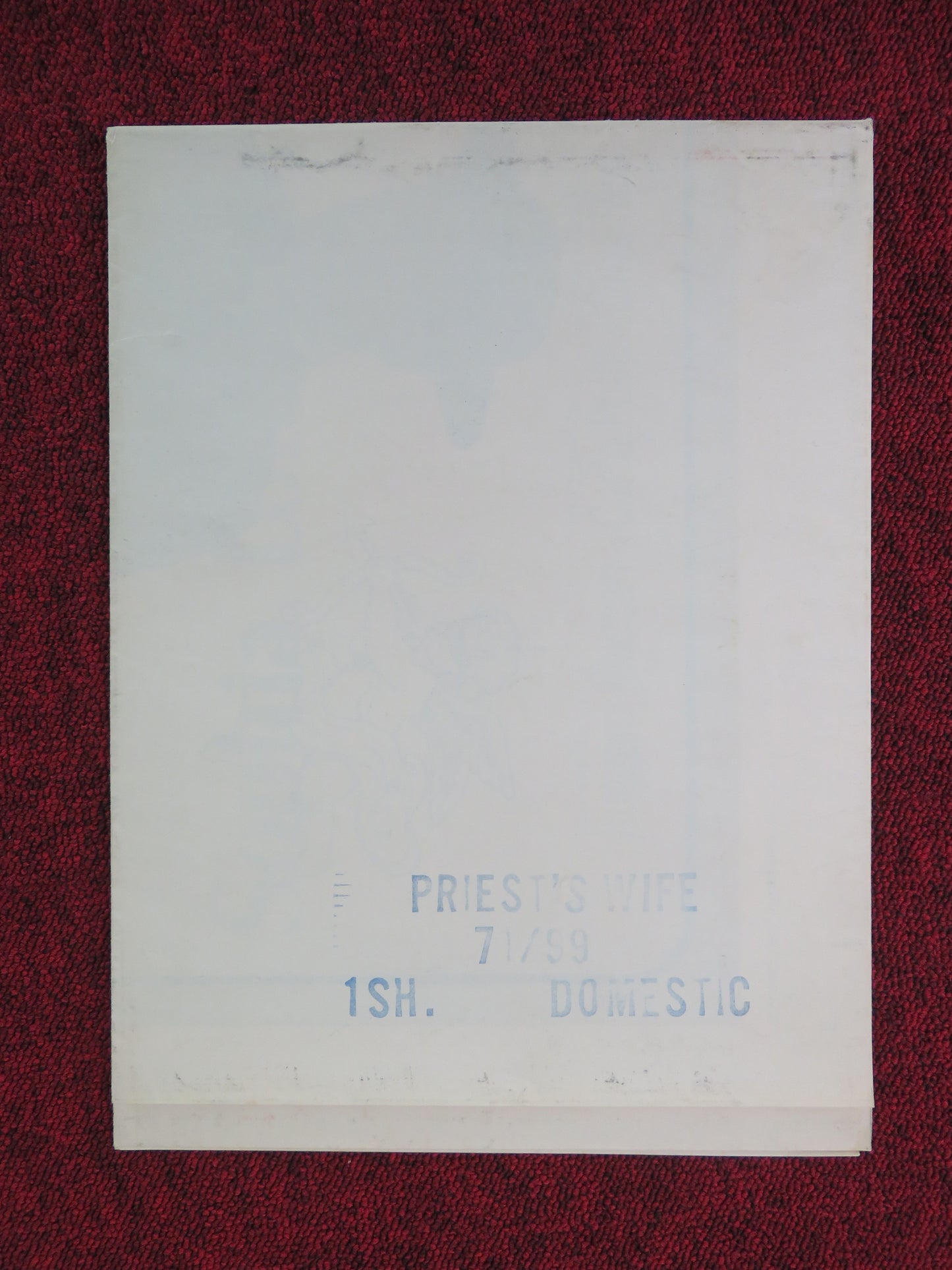 The Priest's Wife Folded US One Sheet Poster Sophia Loren Mastroianni 1971