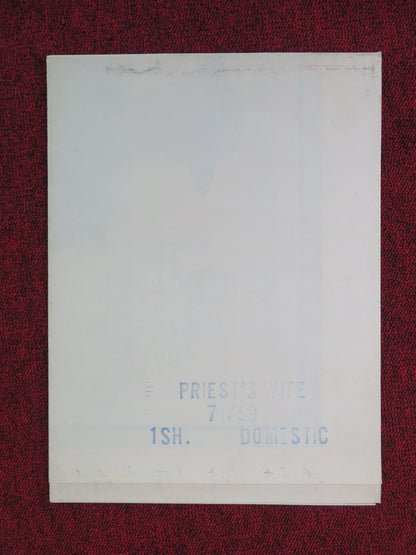 The Priest's Wife Folded US One Sheet Poster Sophia Loren Mastroianni 1971