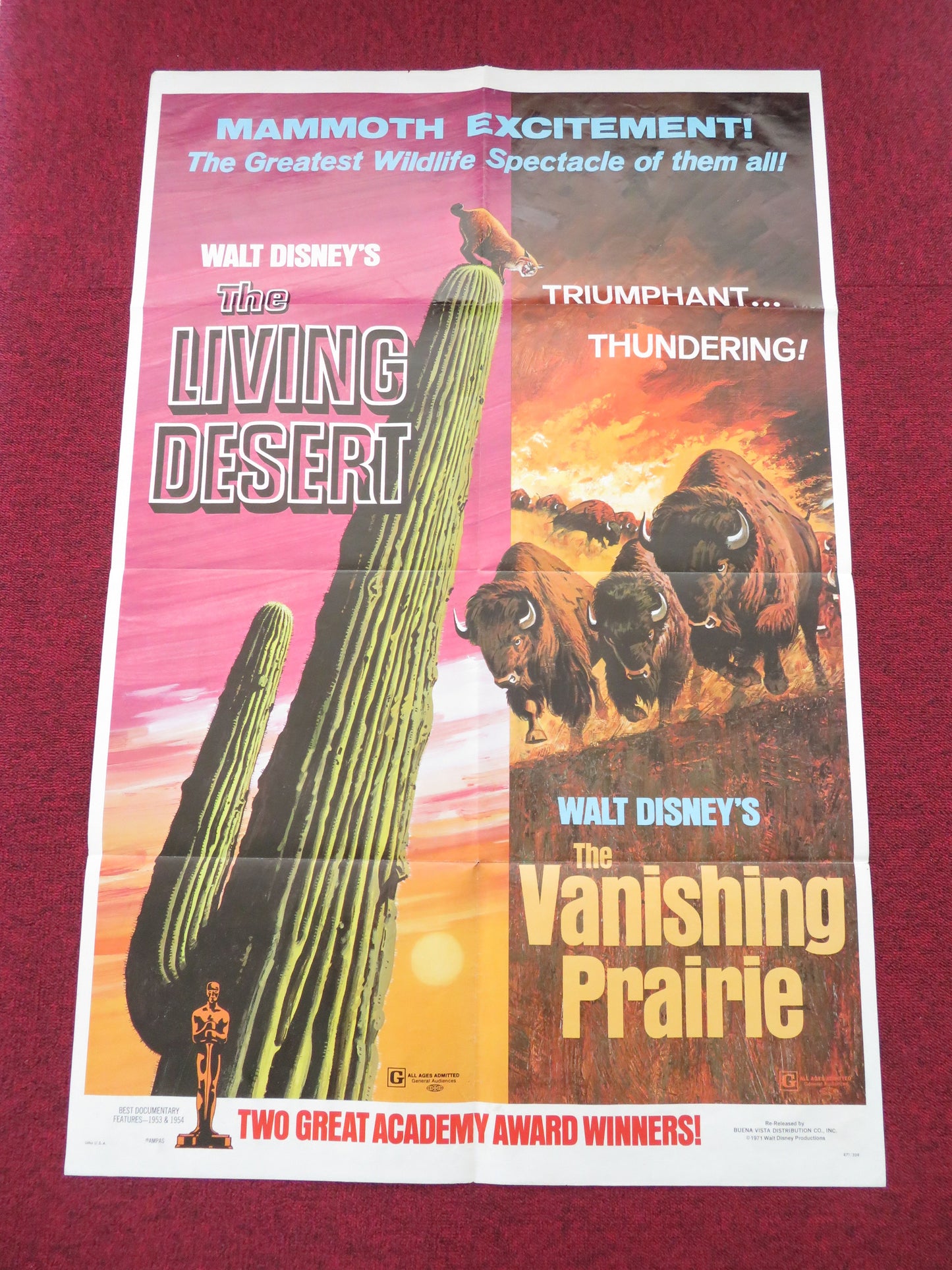 The Vanishing Prairie Folded US One Sheet Poster Disney Winston Hibler R1971