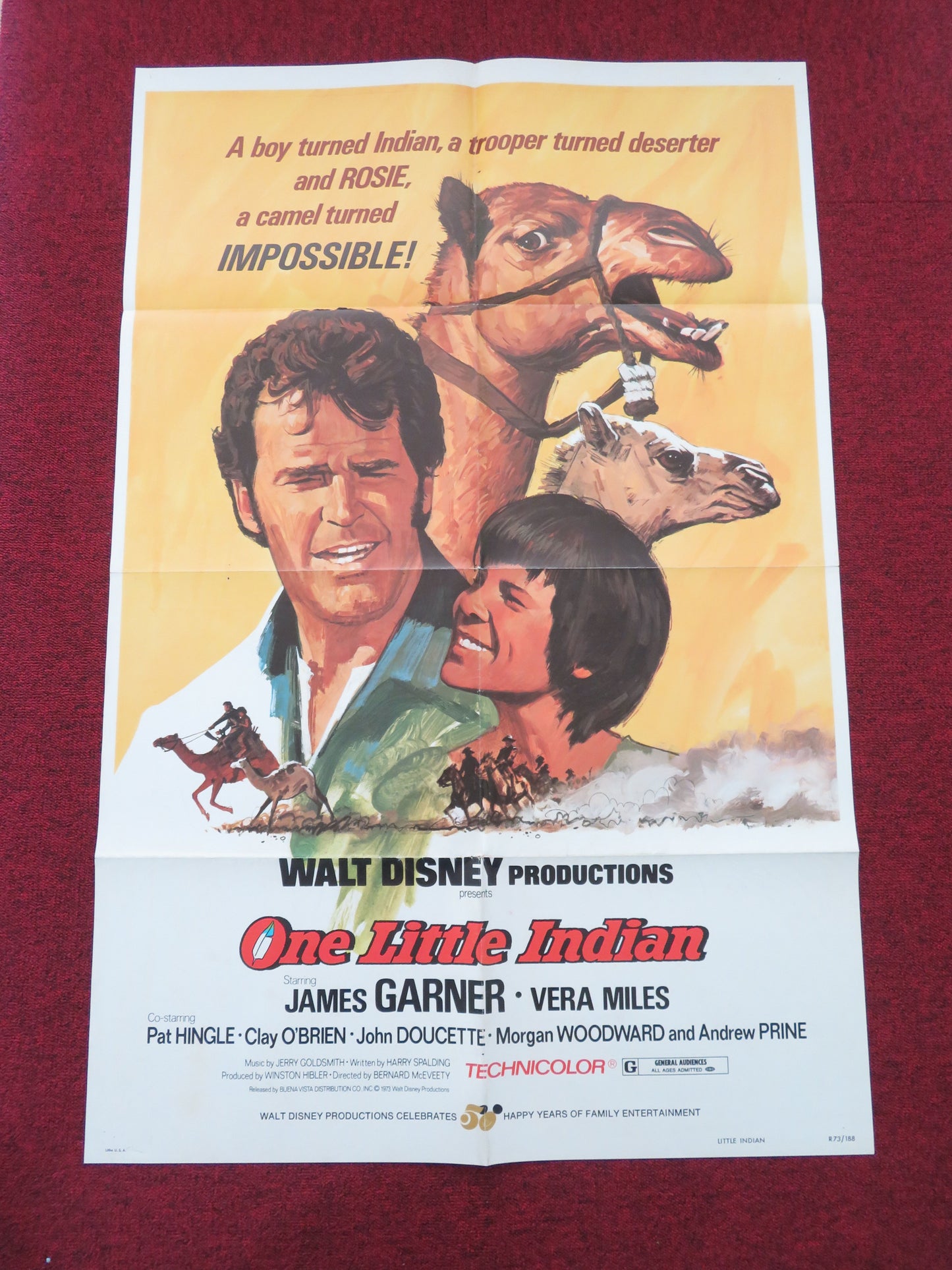 One Little Indian Folded US One Sheet Poster Disney James Garner 1973