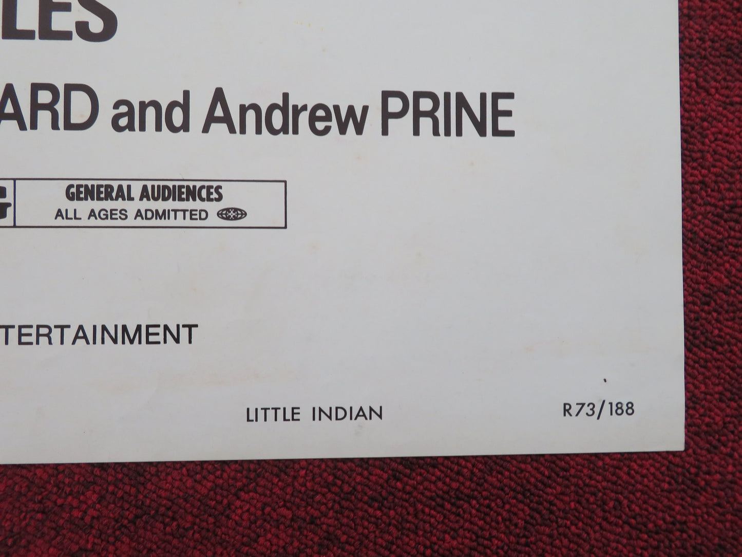 One Little Indian Folded US One Sheet Poster Disney James Garner 1973