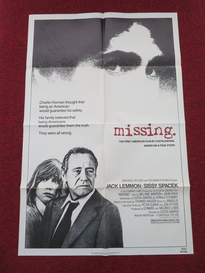 Missing Folded US One Sheet Poster Jack Lemmon Sissy Spacek 1982