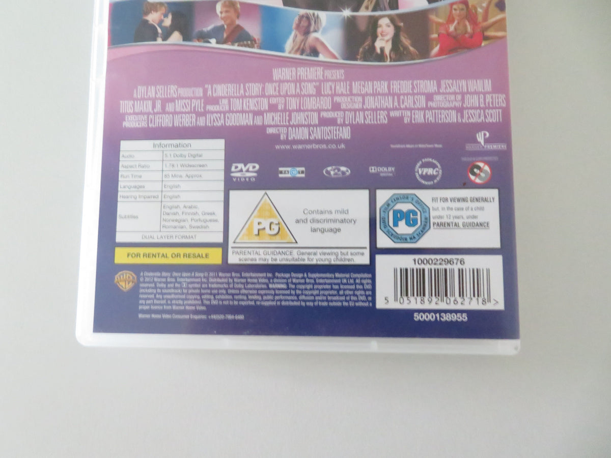 A Cinderella Story Once Upon a Song (DVD) Lucy Hale Freddie Stroma 2011 Region 2