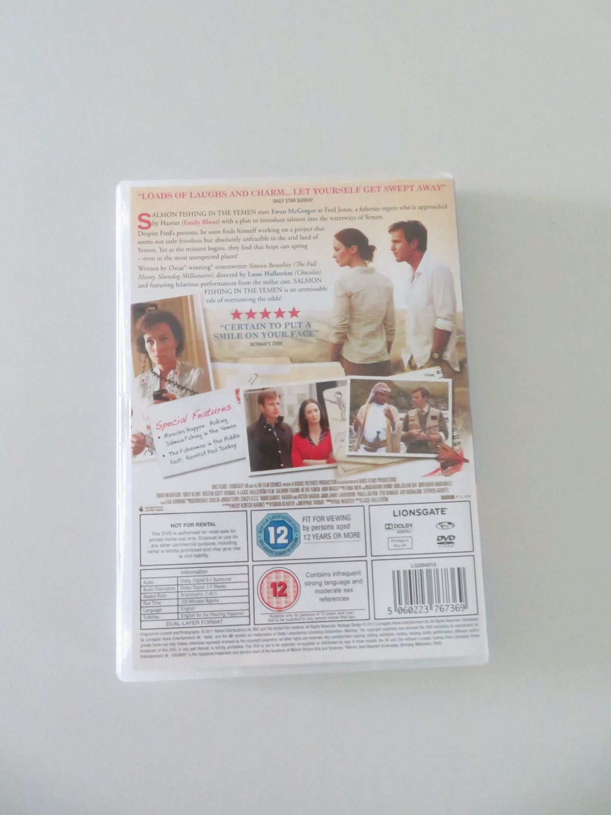 Salmon Fishing in the Yemen (DVD) Ewan McGregor Emily Blunt 2012 Region 2