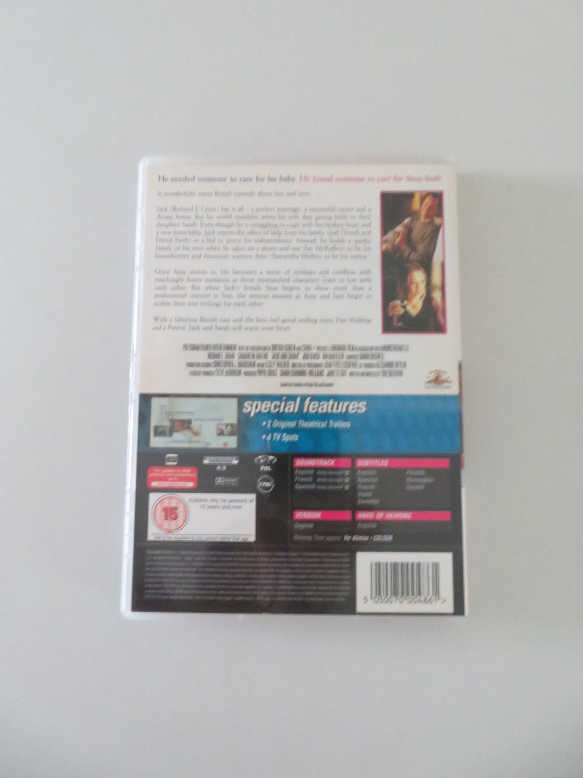 Jack & Sarah (DVD) Richard E. Grant Samantha Mathis Judi Dench 1995 Region 2
