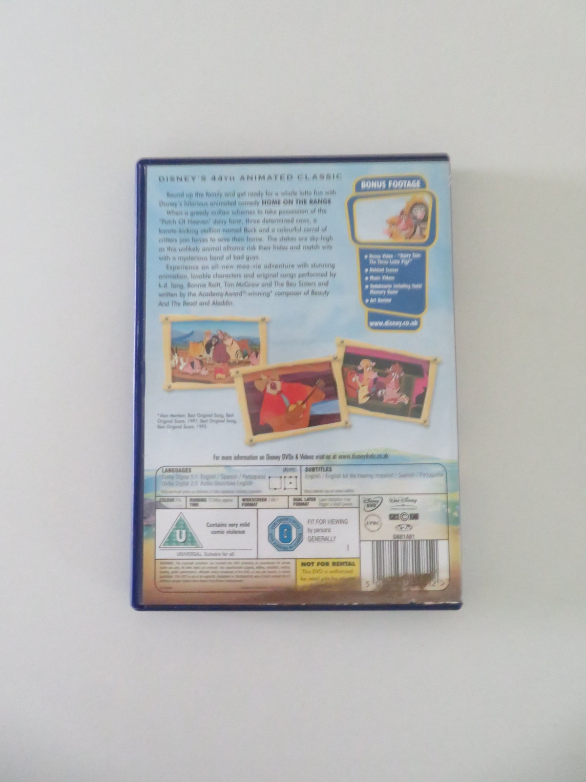 Home on the Range (DVD) Disney Judi Dench Cuba Gooding Jr. 2004 Region 2