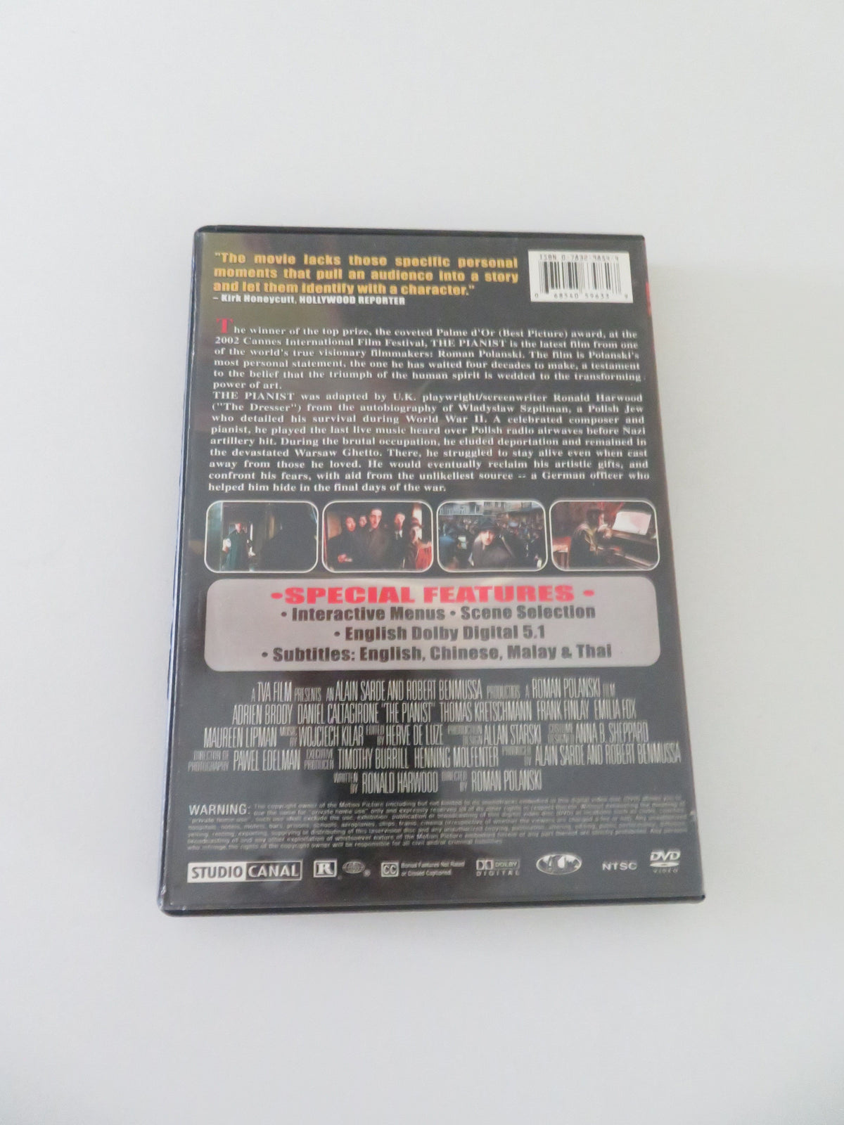 The Pianist - B (DVD) Adrien Brody Thomas Kretschmann 2002 Region All